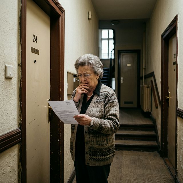 Mieterin liest besorgt ein Mieterhöhungsschreiben nach Modernisierung